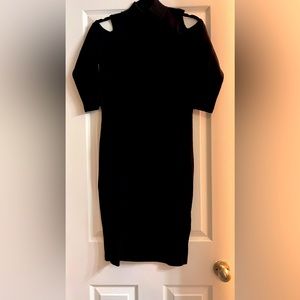 Cold shoulder knit dress